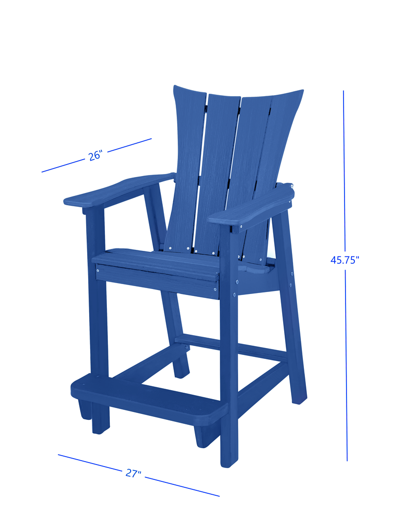 blue tall bistro chair dimensions