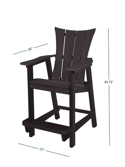 brown tall bistro chair dimensions