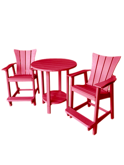 cranberry red tall outdoor bistro set