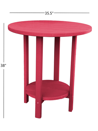 cranberry red tall outdoor bistro table dimensions