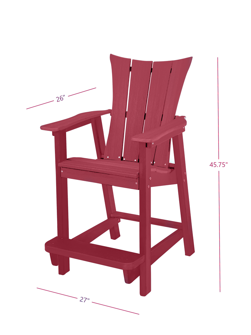 cranberry red tall bistro chair dimensions