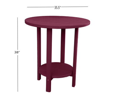 dark red tall outdoor bistro table dimensions