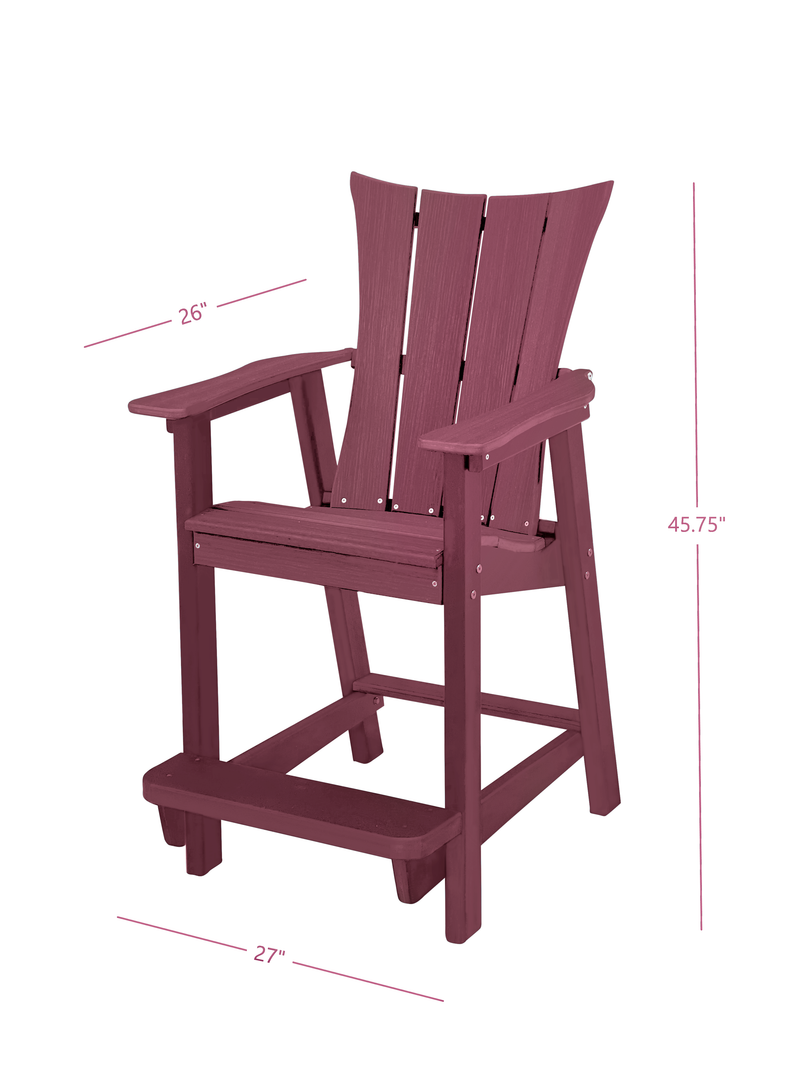 dark red tall bistro chair dimensions