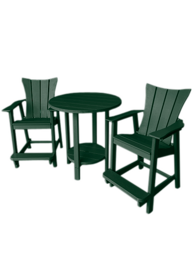 green tall outdoor bistro set