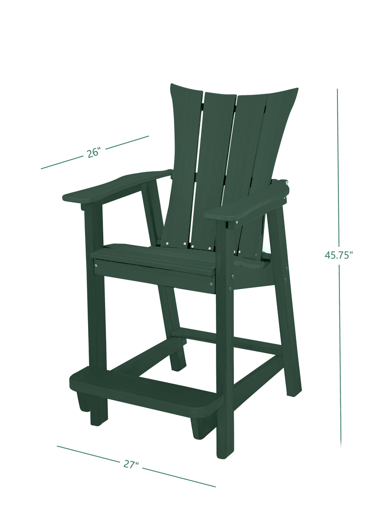 green tall bistro chair dimensions