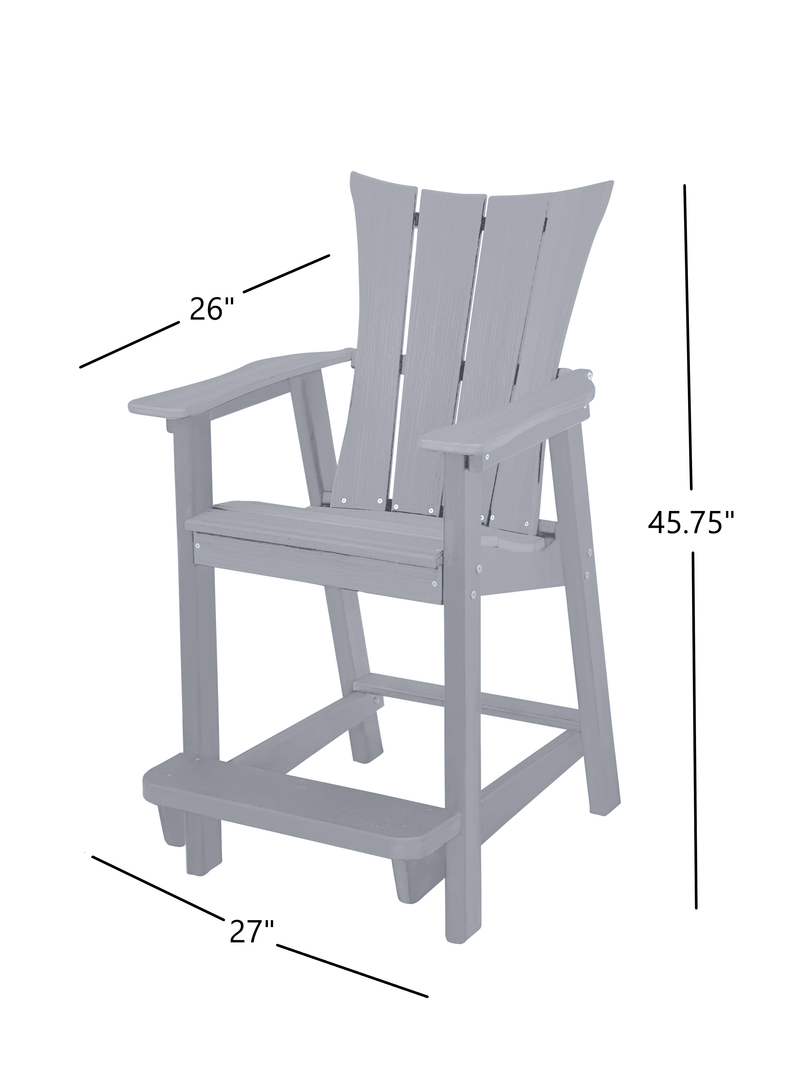 grey tall bistro chair dimensions