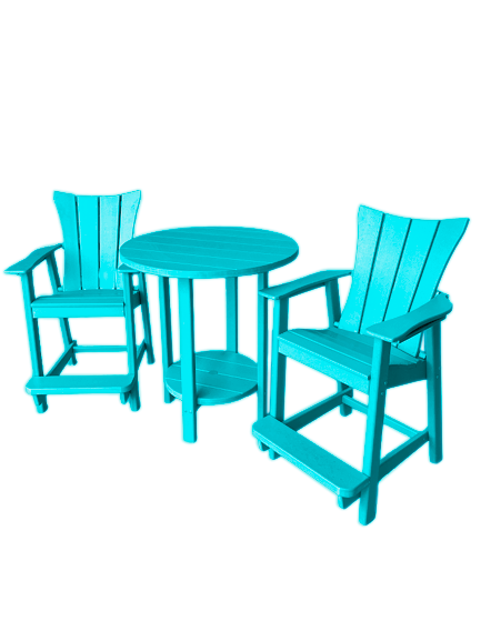 teal tall outdoor bistro set