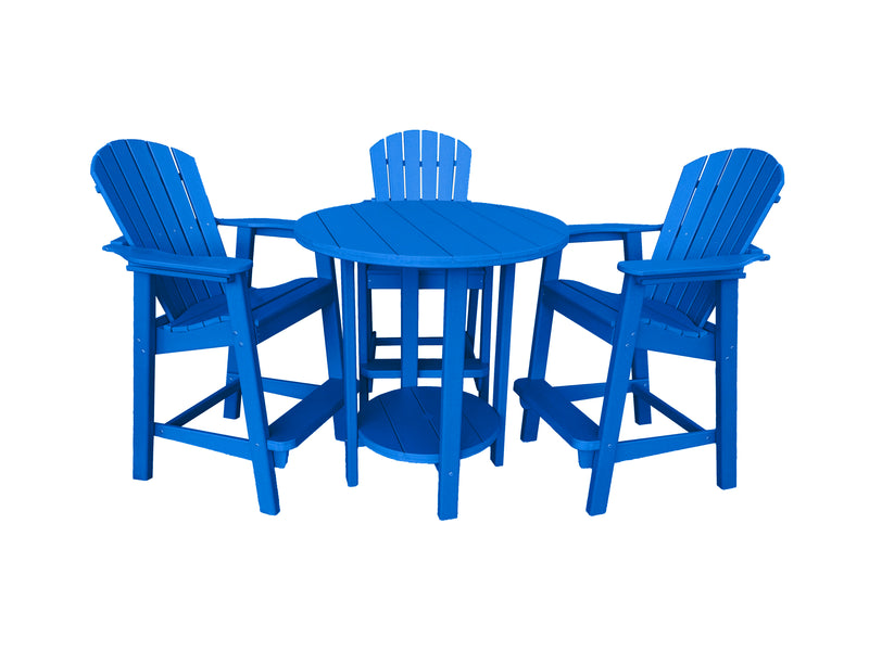 blue outdoor pub table set