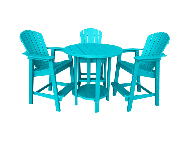 teal outdoor pub table set