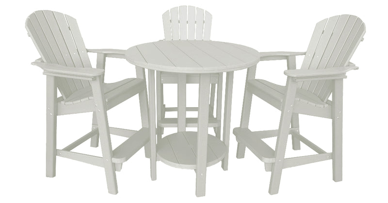 white outdoor bar height table and chairs set poly outdoor furniture