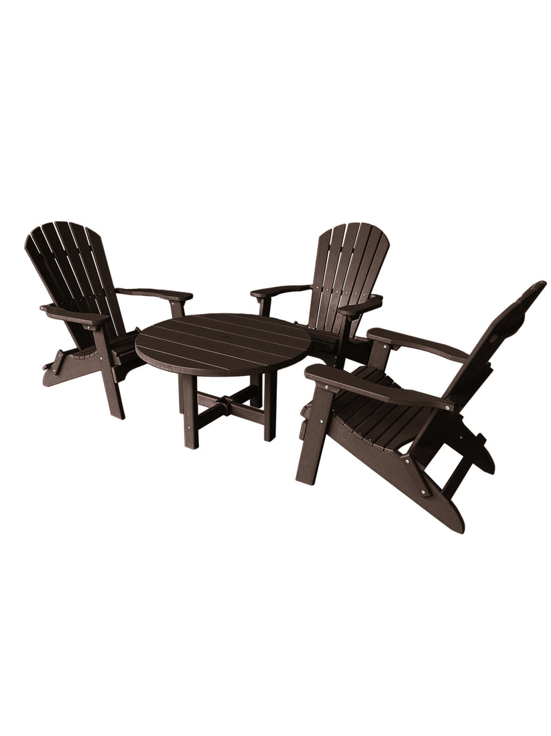 brown poly outdoor coffee table set