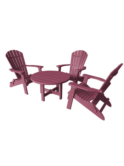 dark red poly outdoor coffee table set