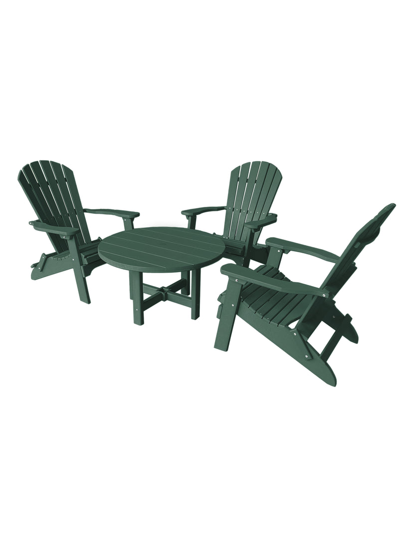 green poly outdoor coffee table set
