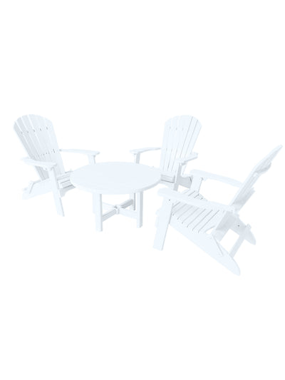 white poly outdoor coffee table set