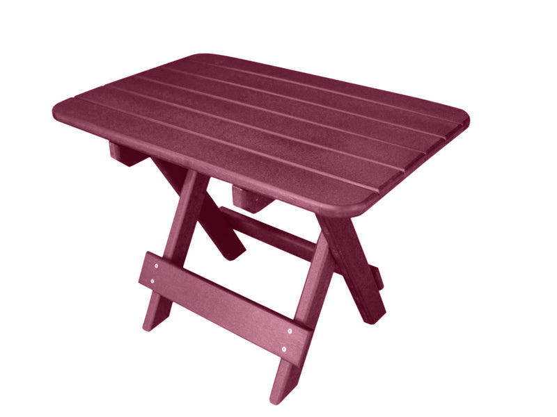 dark red small outdoor patio side table