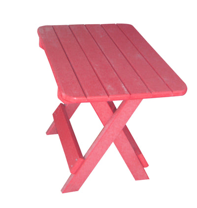 cranberry red small outdoor patio side table