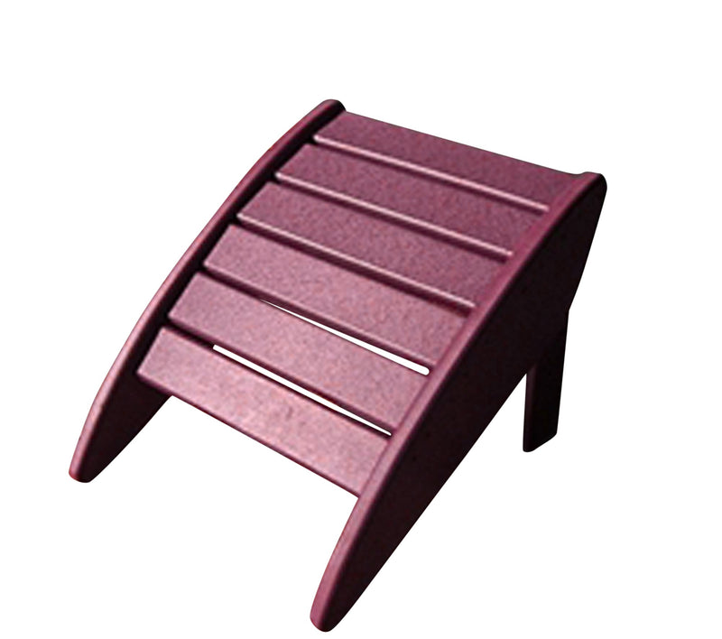 dark red adirondack chair footrest