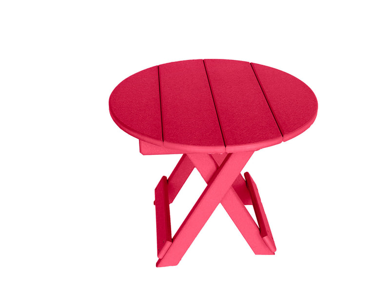cranberry red poly adirondack side table