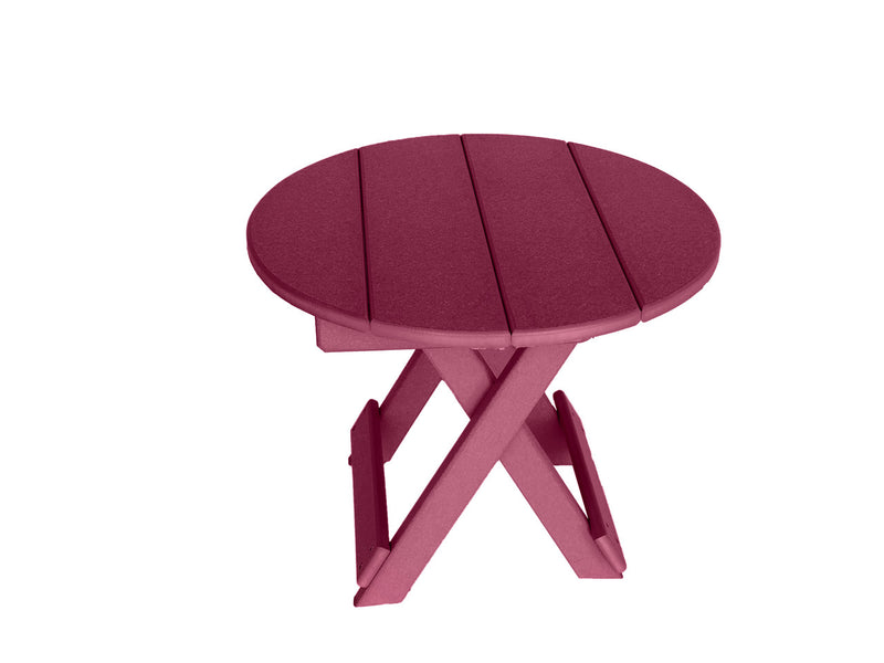 dark red poly adirondack side table