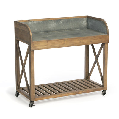 Outdoor Potting Bench with Wheels