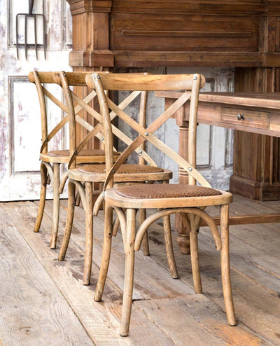 3 x back french country dining chairs