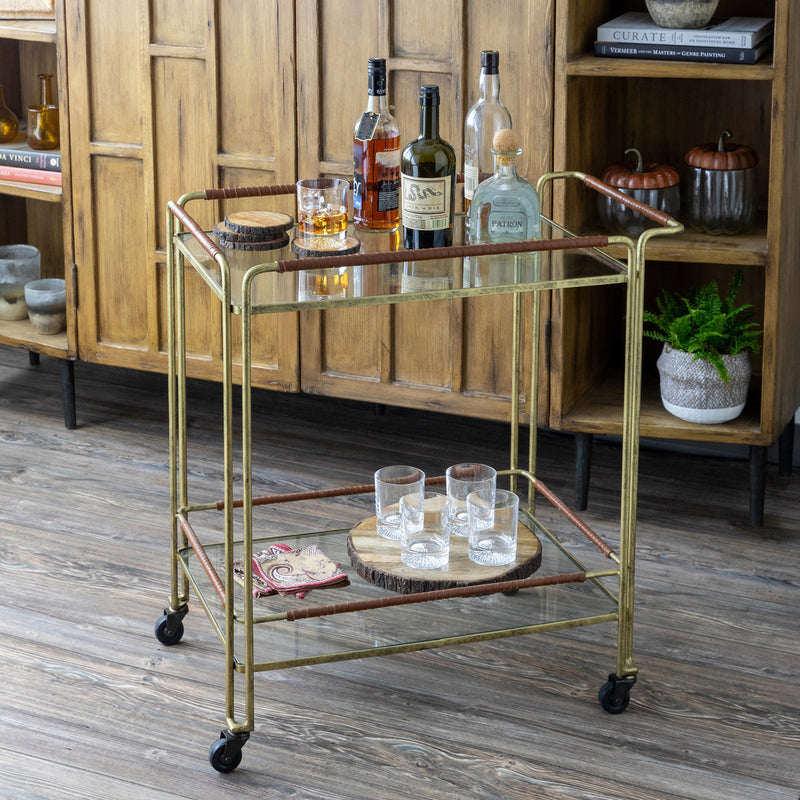 Langdon Antique Gold Bar Cart