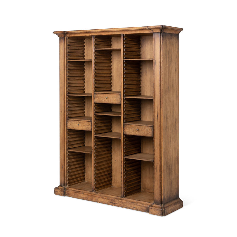 Bradley Large Wooden Bookcase Cabinet