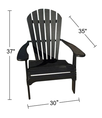 black poly adirondack chair dimensions