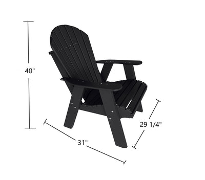 black campfire chair dimensions for fire pit