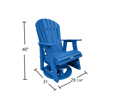 blue outdoor swivel glider chair dimensions