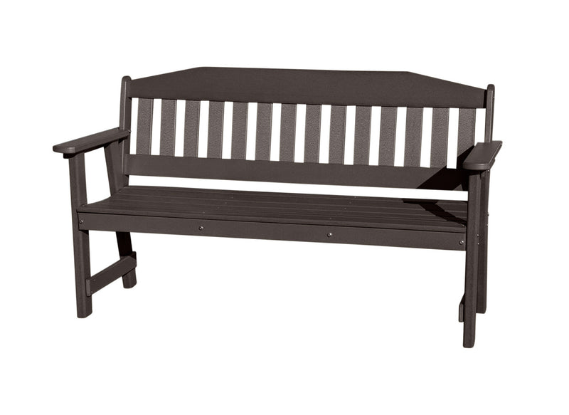 brown all weather outdoor bench