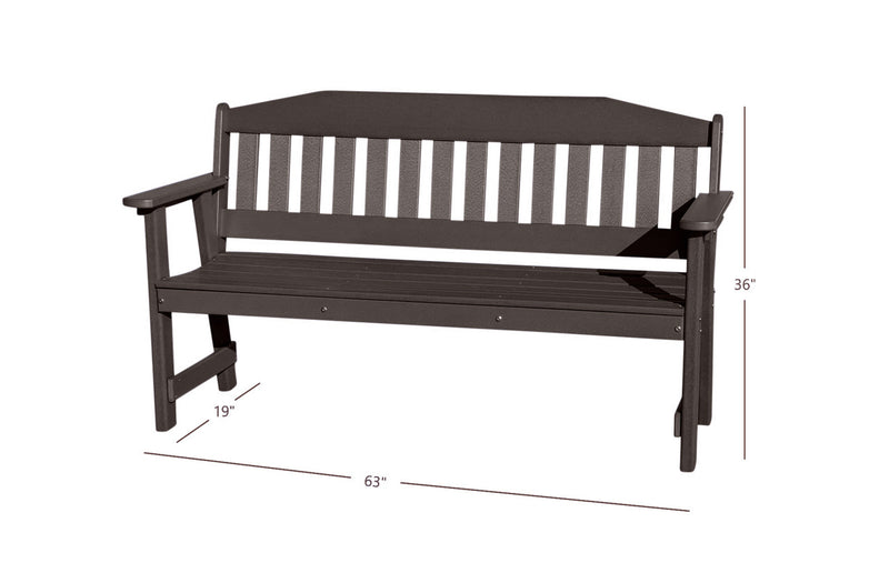 brown all weather outdoor bench dimensions
