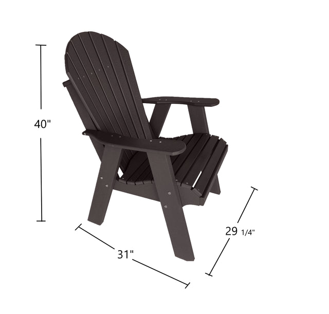 brown campfire chair dimensions for fire pit