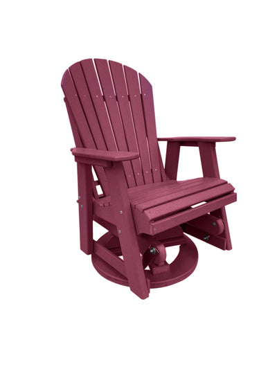 dark red outdoor swivel glider chair