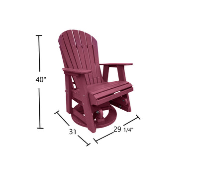 dark red outdoor swivel glider chair dimensions
