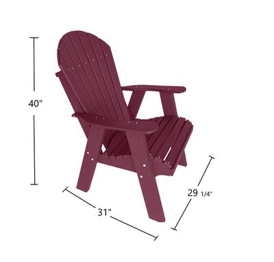dark red campfire chair dimensions for fire pit