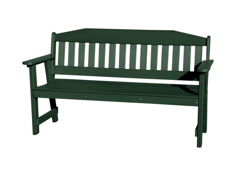 green all weather outdoor bench