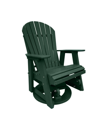 green outdoor swivel glider chair