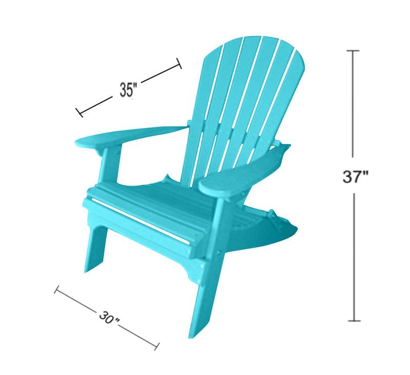 teal poly adirondack chair dimensions