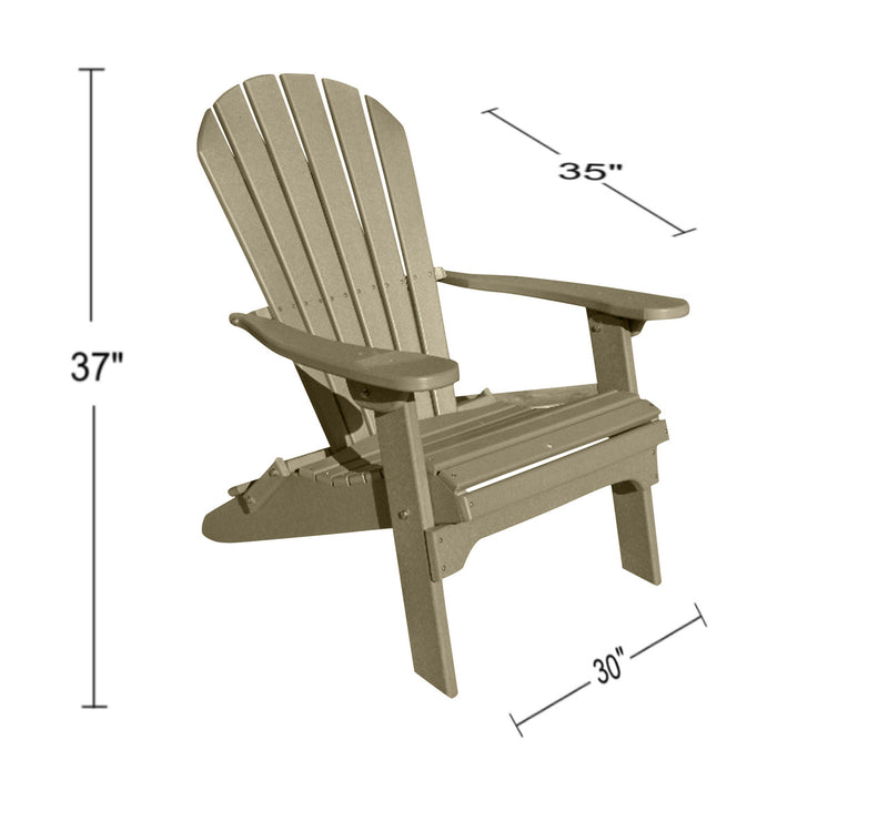tan poly adirondack chair dimensions