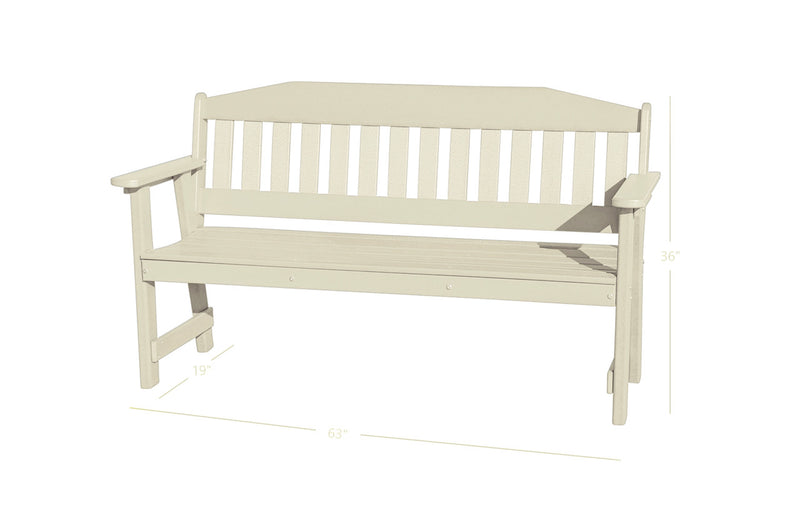 white all weather outdoor bench dimensions