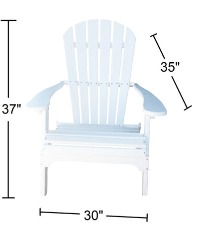white poly adirondack chair dimensions