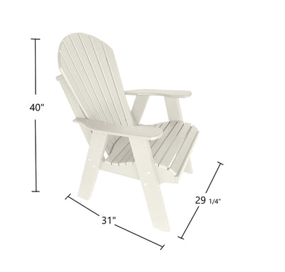 white campfire chair dimensions for fire pit